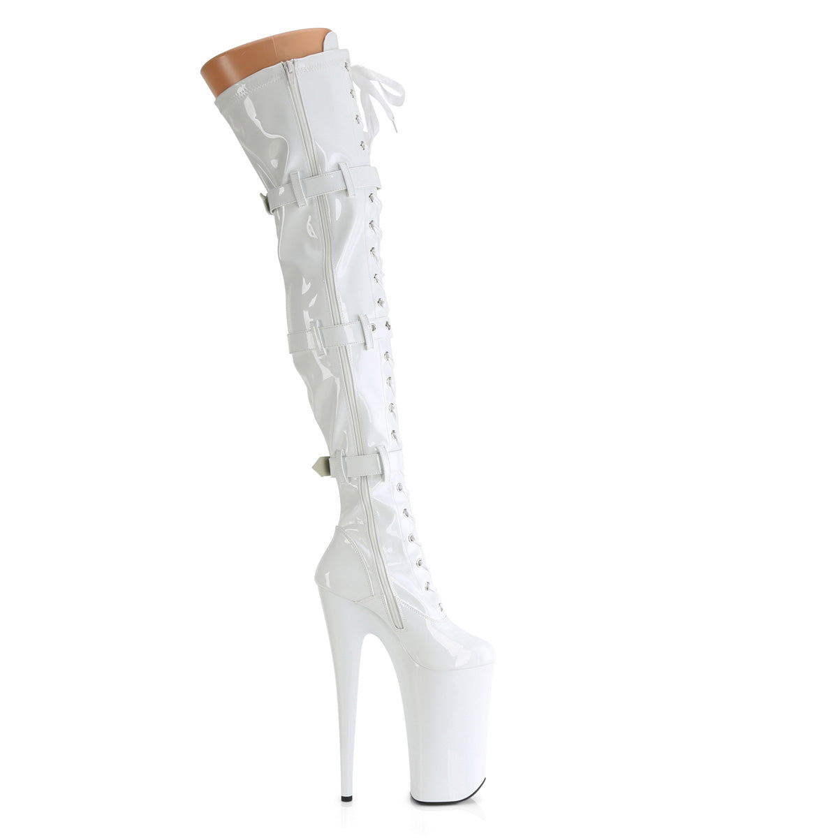 10 Inch Heel BEYOND-3028 White Patent