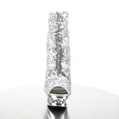 PLEASER BLONDIE-R-1008 Silver Sequins-Silver Chrome Ankle Boots - Shoecup.com - 2