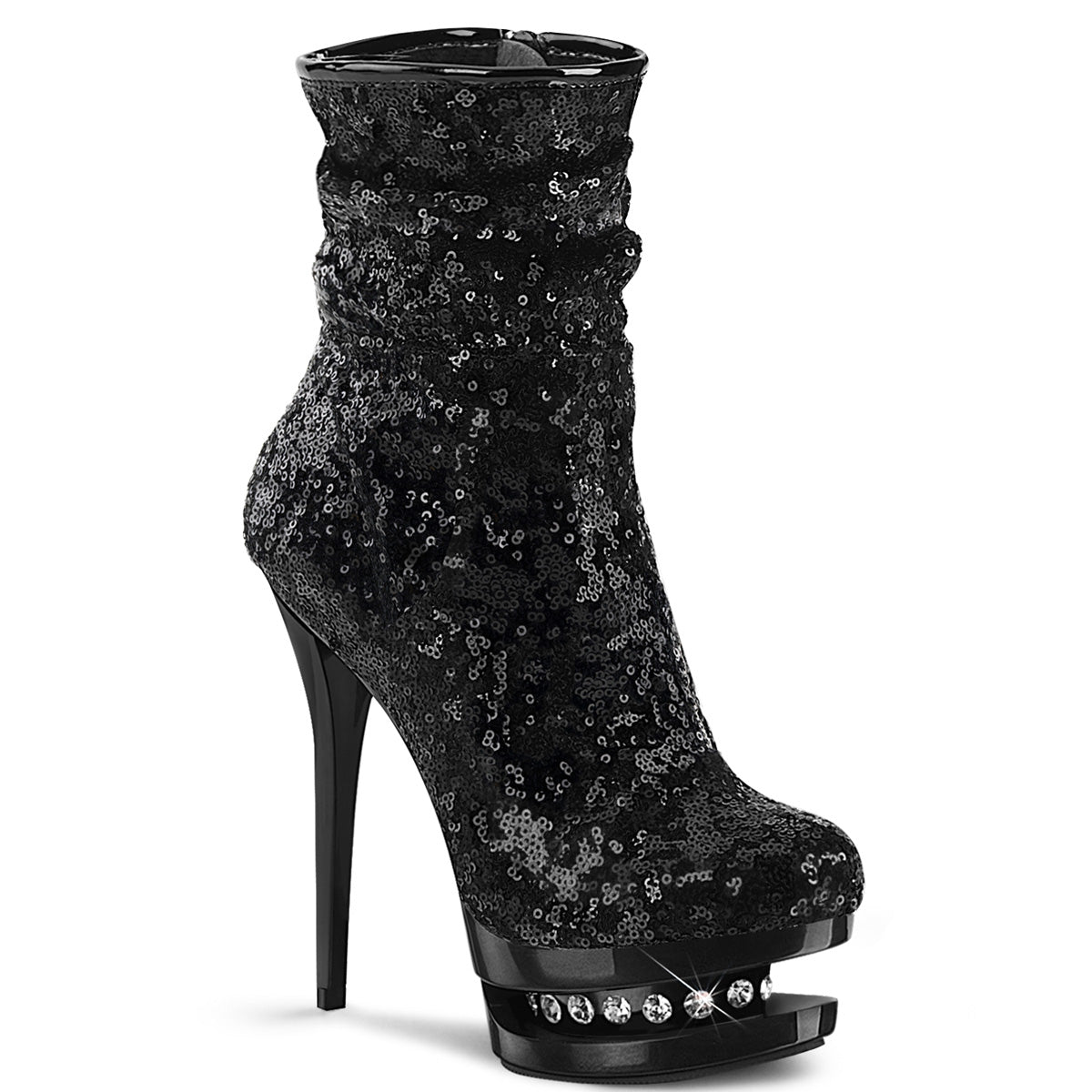 6" Heel BLONDIE-R-1009 Black Sequins Black