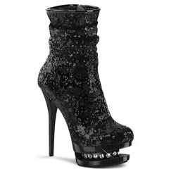 6" Heel BLONDIE-R-1009 Black Sequins Black