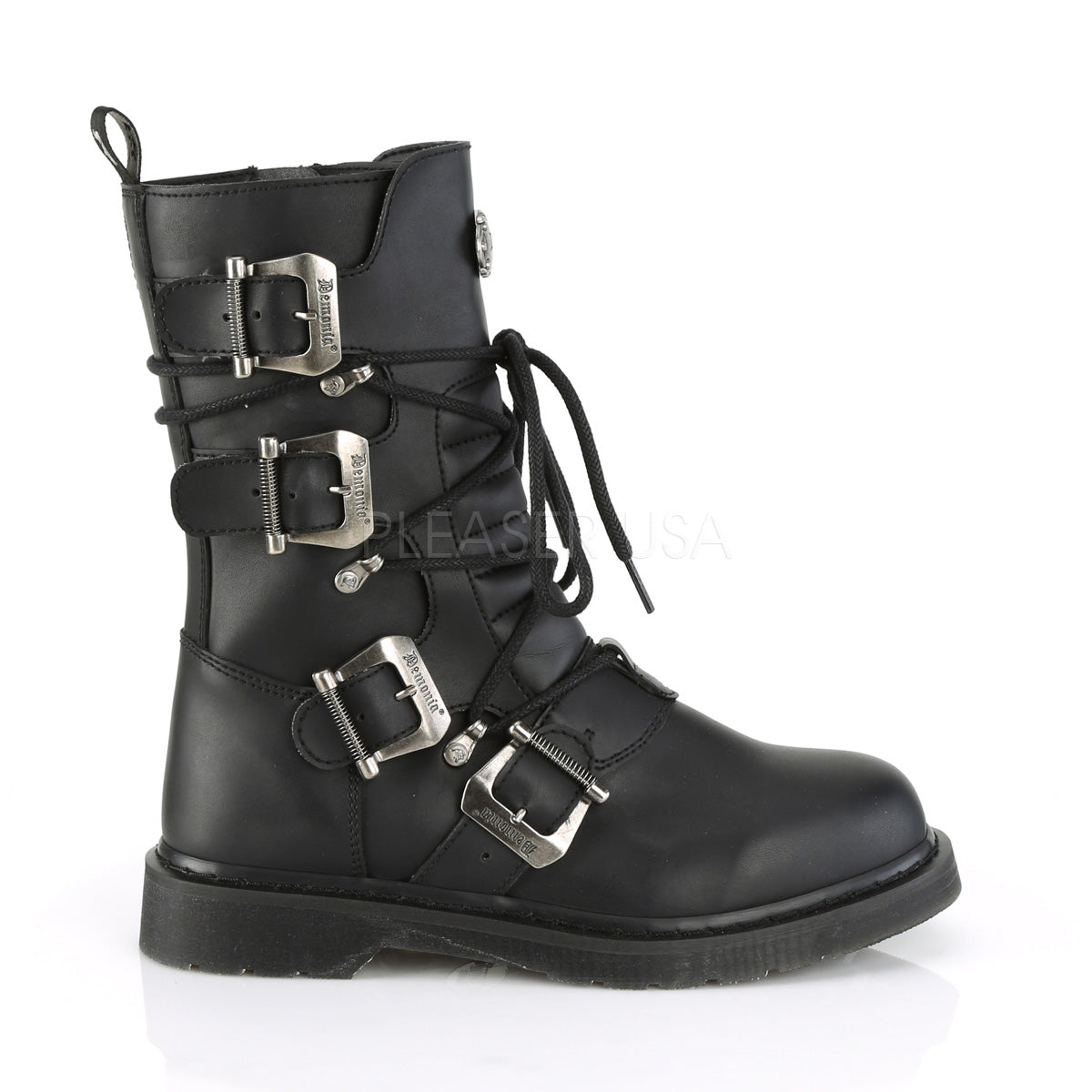 1 Inch Heel BOLT-265 Black Vegan Leather