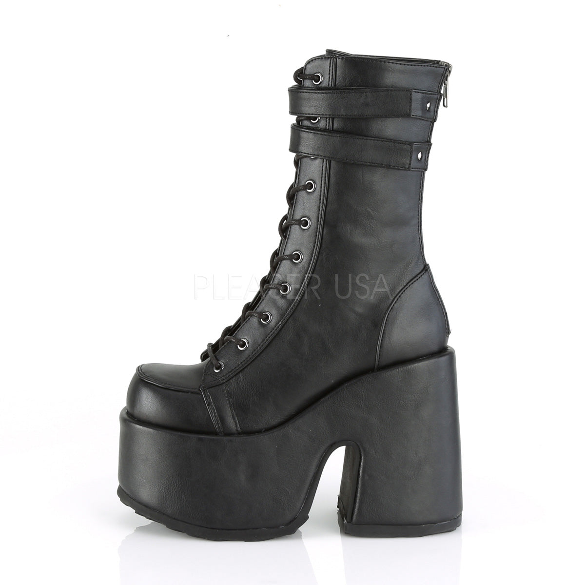 5 Inch Heel CAMEL-250 Black Vegan Leather