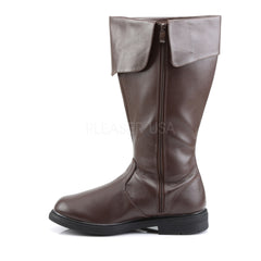 Men's Brown Pu Knee High Costume Boots