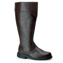 Men's Brown Pu Knee High Costume Boots - Shoecup.com