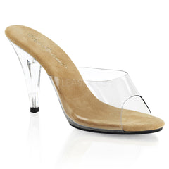 Fabulicious,FABULICIOUS CARESS-401 Clear-Tan-Clear Stiletto Slides - Shoecup.com