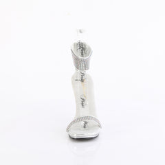 4 Inch Heel CHIC-40 Silver Rhinestone