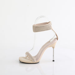 4 Inch Heel CHIC-40 Tan Rhinestone