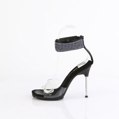 4 Inch Heel CHIC-42 Clear Black Rhinestone