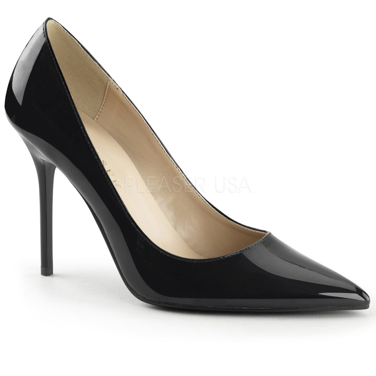PLEASER CLASSIQUE-20 Black Pat Pumps - Shoecup.com - 1