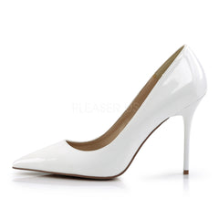 PLEASER CLASSIQUE-20 White Pat Pumps - Shoecup.com - 3