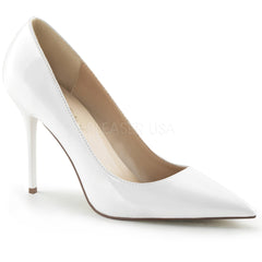 PLEASER CLASSIQUE-20 White Pat Pumps - Shoecup.com - 1