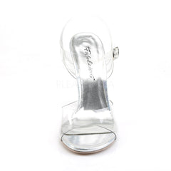 Fabulicious CLEARLY-408MG Clear Ankle Strap Sandals With Glitter Bottom - Shoecup.com - 2