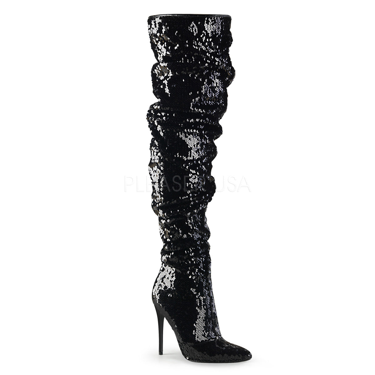5" Heel COURTLY-3011 Black Sequins