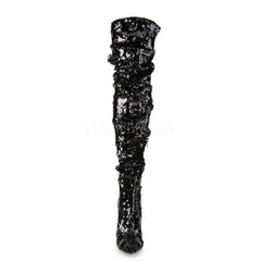 5 Inch Heel COURTLY-3011 Black Sequins