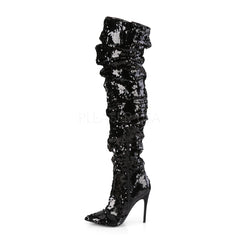 5 Inch Heel COURTLY-3011 Black Sequins
