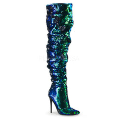5" Heel COURTLY-3011 Green Sequins