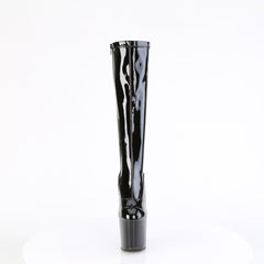 8 Inch Heelless CRAZE-2000 Black Stretch Patent