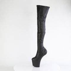 8 Inch Heelless CRAZE-3000 Black Stretch Pu