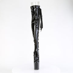 8 Inch Heelless CRAZE-3050 Black Stretch Patent