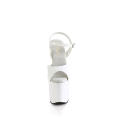 8 Inch Heelless CRAZE-809 White Patent