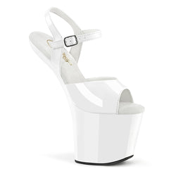 8 Inch Heelless CRAZE-809 White Patent