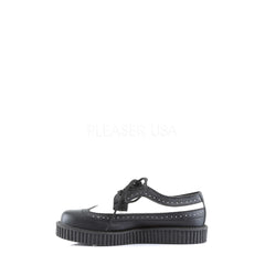 Demonia,DEMONIA CREEPER-608 Men's Black-White Leather Creepers - Shoecup.com