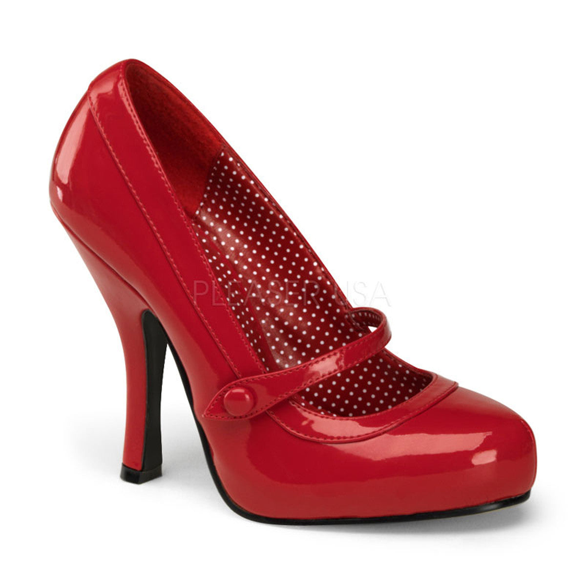 PINUP COUTURE CUTIEPIE-02 Red Pat Mary Jane Pumps - Shoecup.com - 1