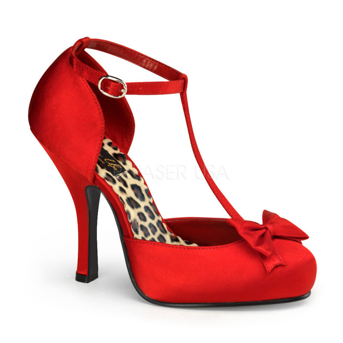 Red t sales strap pumps