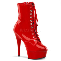 PLEASER DELIGHT-1020 Red Pat-Red Ankle Boots - Shoecup.com