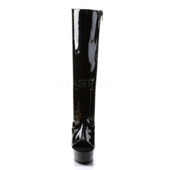 PLEASER DELIGHT-2018 Black Pat Knee High Boots