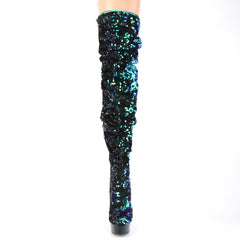6 Inch Heel DELIGHT-3004 Green Sequins