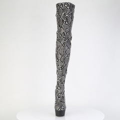 6 Inch Heel DELIGHT-3008SP-BT Grey Black Snake Print