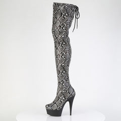 6 Inch Heel DELIGHT-3008SP-BT Grey Black Snake Print