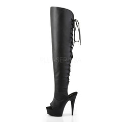 PLEASER DELIGHT-3019 Black Thigh High Boots