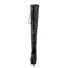PLEASER DELIGHT-3019 Black Thigh High Boots