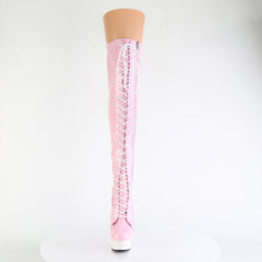 6 Inch Heel DELIGHT-3029 Baby Pink Stretch Holo