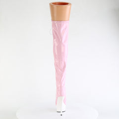 6 Inch Heel DELIGHT-3029 Baby Pink Stretch Holo