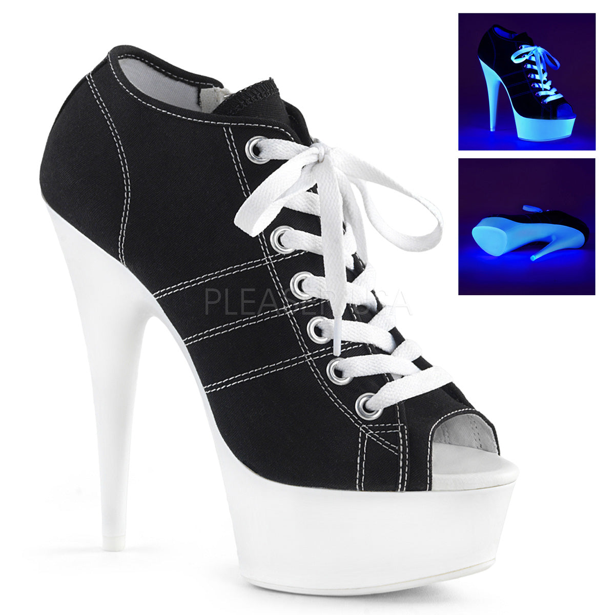 6" Heel DELIGHT-600SK-01 Black Canvas