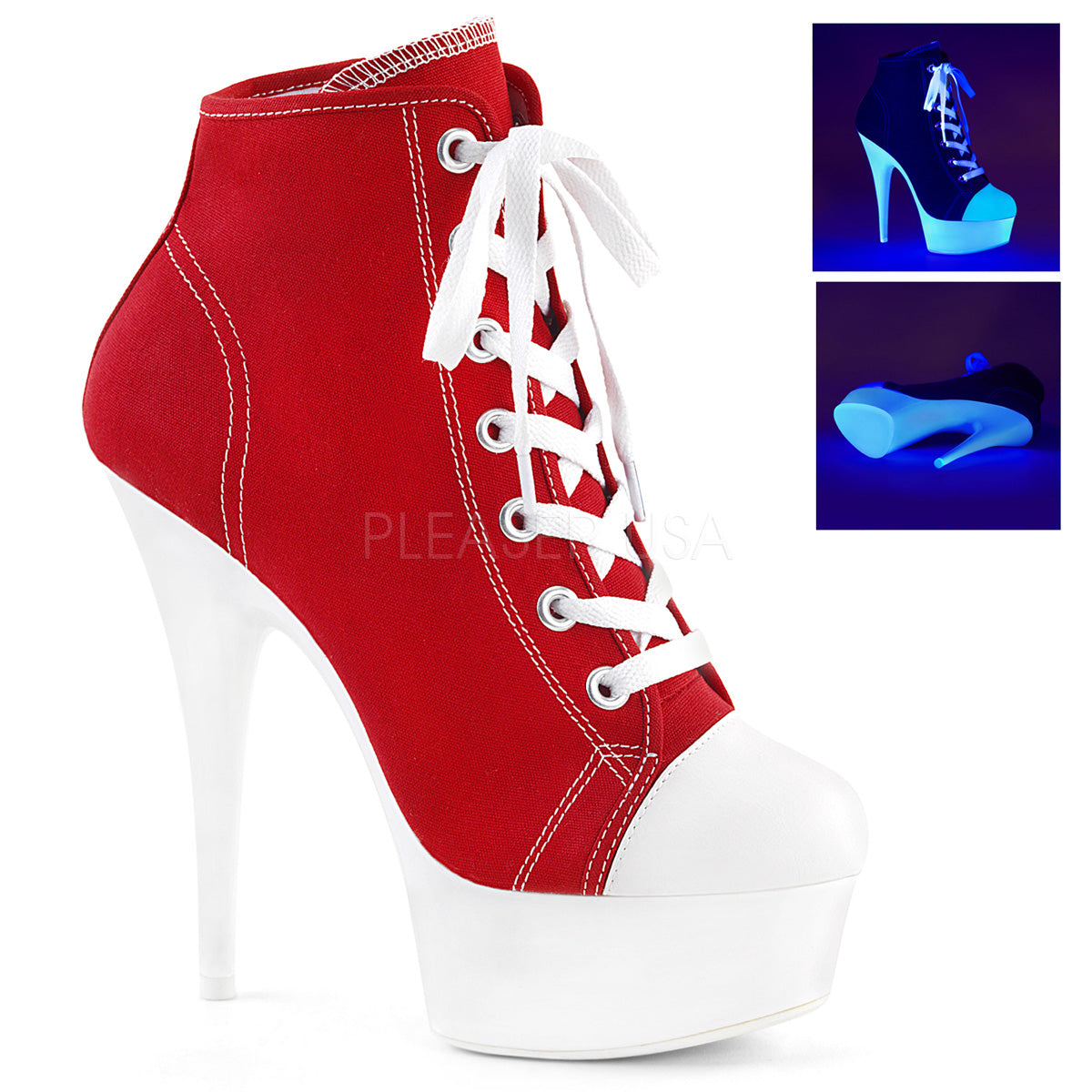 6" Heel DELIGHT-600SK-02 Red Canvas