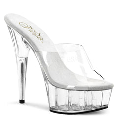 PLEASER DELIGHT-601 Clear Stiletto Slides - Shoecup.com