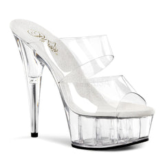 PLEASER DELIGHT-602 Clear Stiletto Slides - Shoecup.com