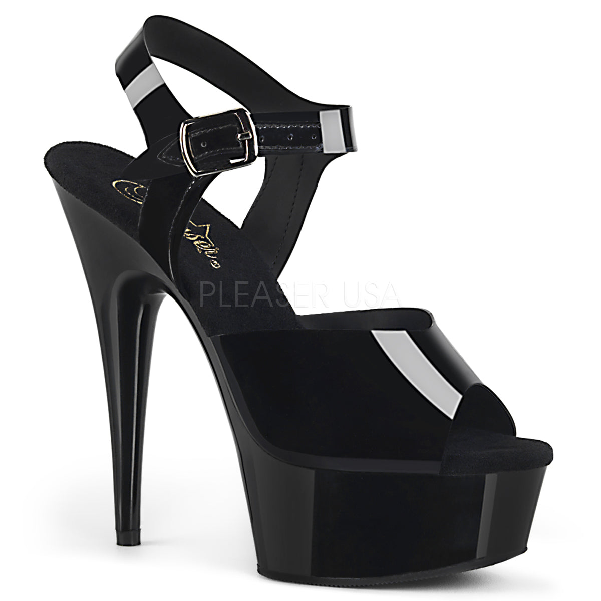 6" Heel DELIGHT-608N Black Jelly Like TPU