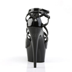 PLEASER DELIGHT-612 Black Ankle Strap Sandals
