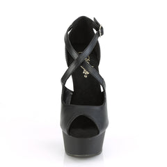 6 Inch Heel DELIGHT-621 Black Faux Leather