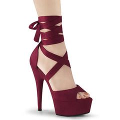 6 Inch Heel DELIGHT-679 Burgundy Suede