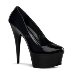 PLEASER DELIGHT-685 Black Pat Stiletto Pumps - Shoecup.com