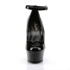 PLEASER DELIGHT-686 Black Pat Stiletto Pumps