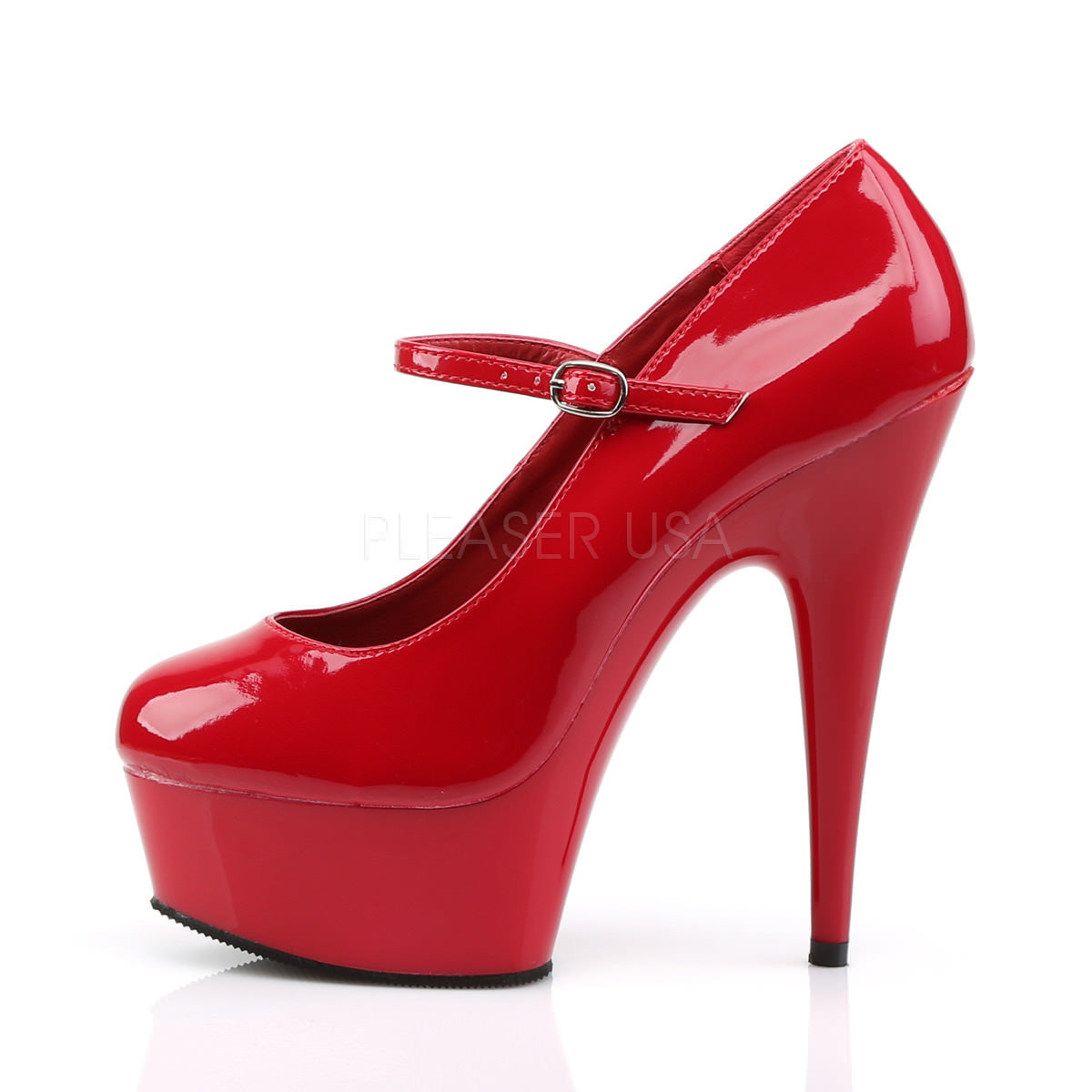 PLEASER DELIGHT-687 Red-Red Mary Jane Pumps