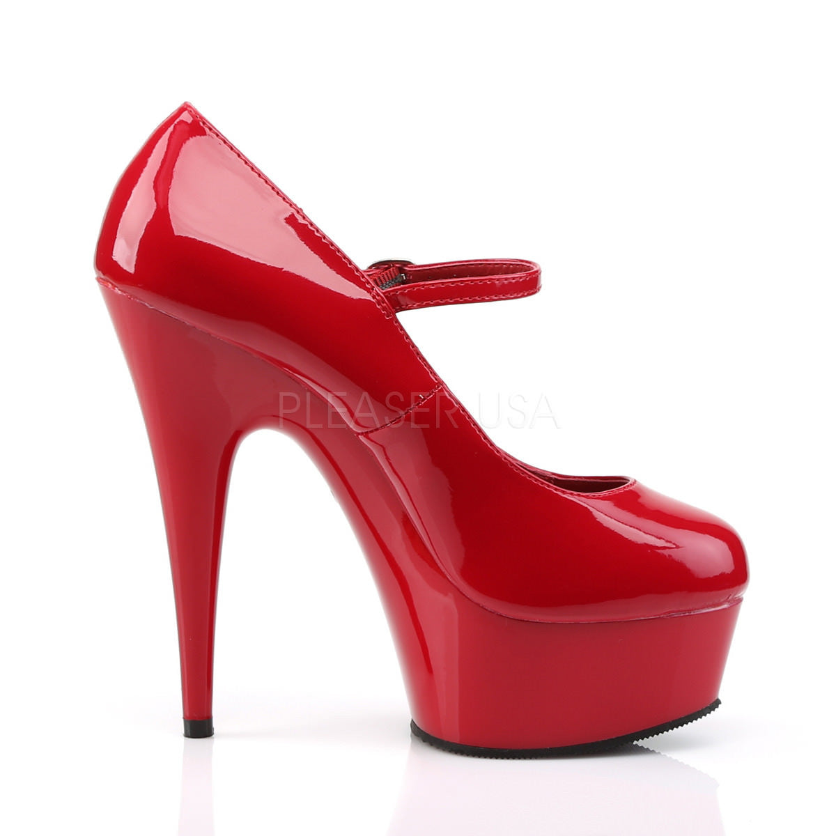 PLEASER DELIGHT-687 Red-Red Mary Jane Pumps