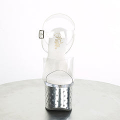 7 Inch Heel DISCOLITE-708STAR Clear-Silver Chrome